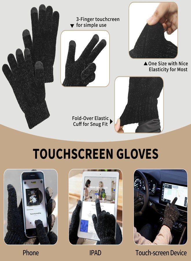 KYLELOVE Winter Scarf Hat And Gloves Set Suitable For Both Men And Women Knitted Cap Long Scarf And Touch-Screen Gloves Are Suitable for Winter 3-in-1 Warm Gift Box Set - Image 2
